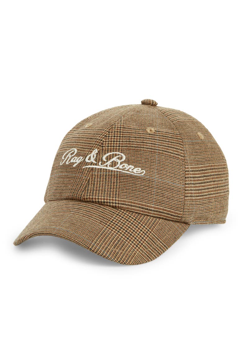 Heritage Wool Blend Baseball Cap, Main, color, BEIGEPLAID