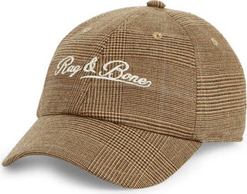 RAG & BONE Leather Trimmed Gray Herringbone Wool Blend Baseball Cap -O/S rag & bone Beige Hats for Women | eBay main image 4