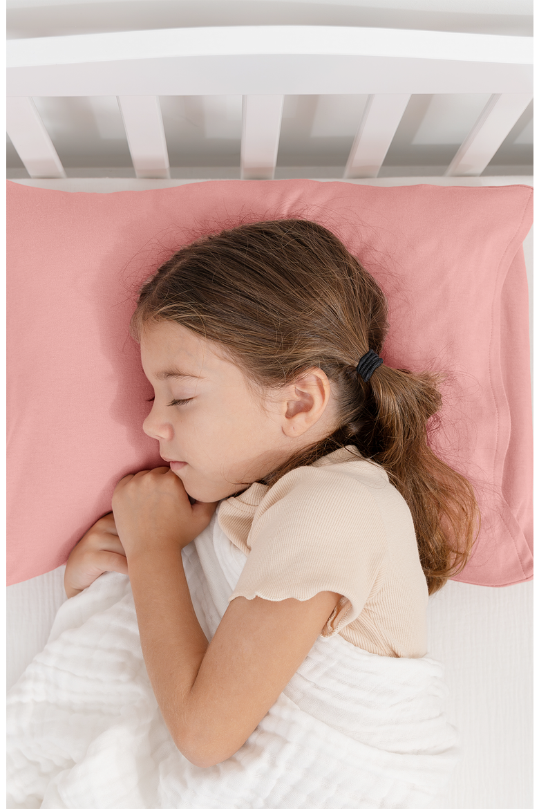 Toddler Pillows with Soft Cotton Pillow Case, Alternate, color, Blush
