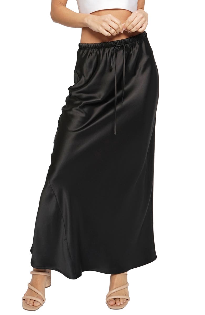 Know One Cares Satin Mias Maxi Skirt, Main, color,