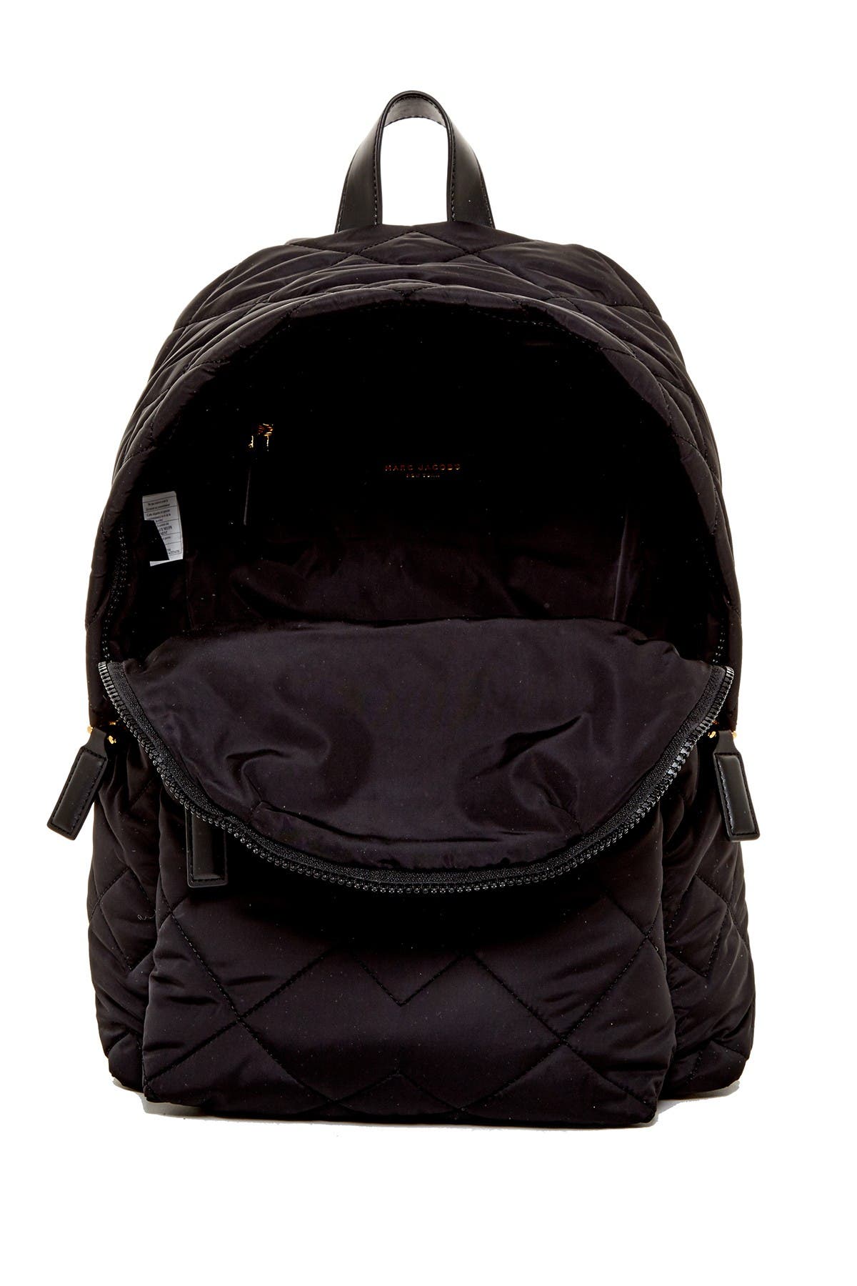 Marc Jacobs Quilted Nylon School Backpack, Alternate, color, Black