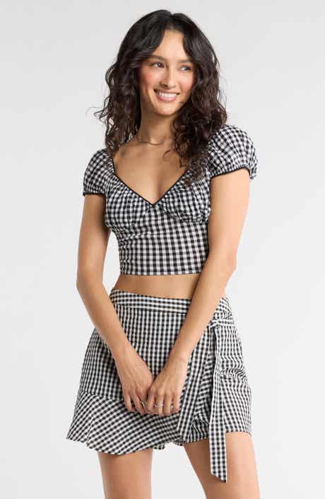 Abound Smocked Cap Sleeve Crop Top