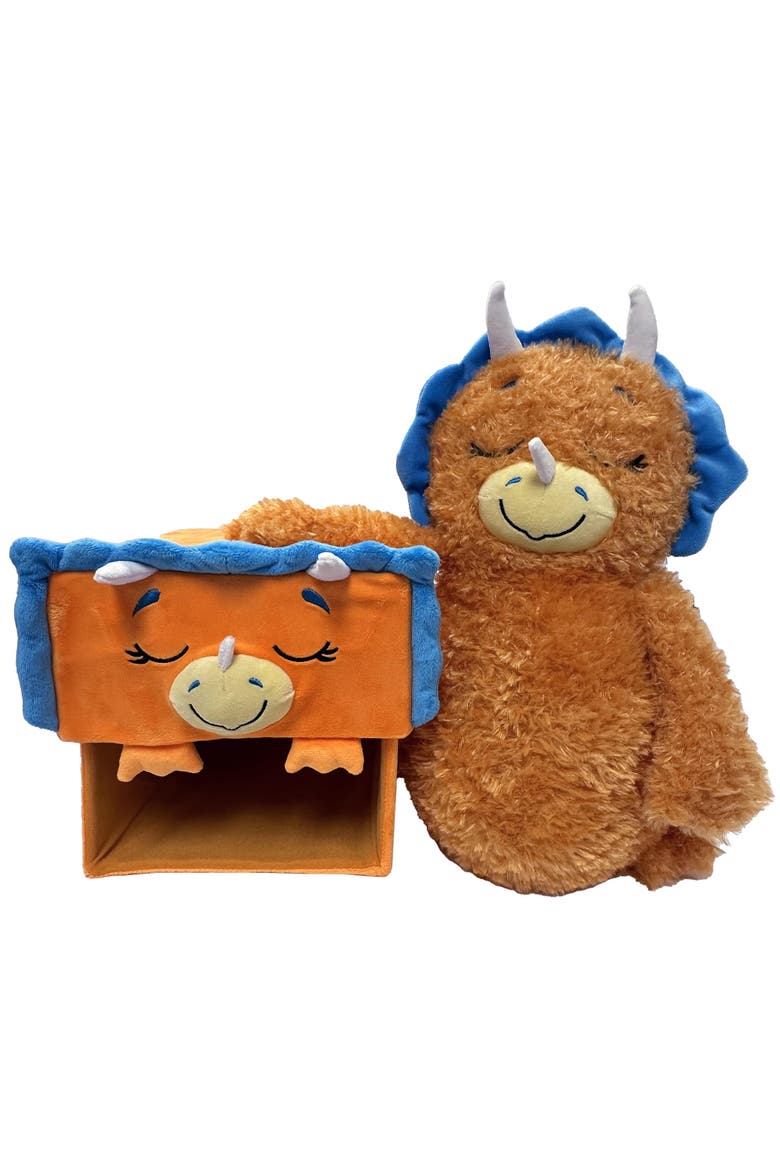 Adorable Storables Dino Triceratops Brown/Blue 8 Inch, Alternate, color, Multicolored