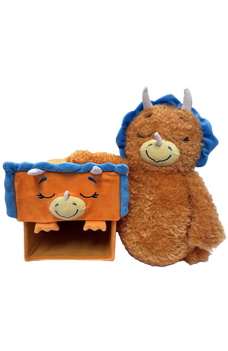 Happy Nappers Adorable Storables Dino Triceratops Brown/Blue 8 Inch, Alternate, color, Multicolored