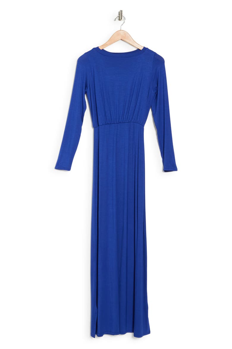 Long Sleeve Blouson Maxi Dress, Alternate, color, ROYAL BLUE