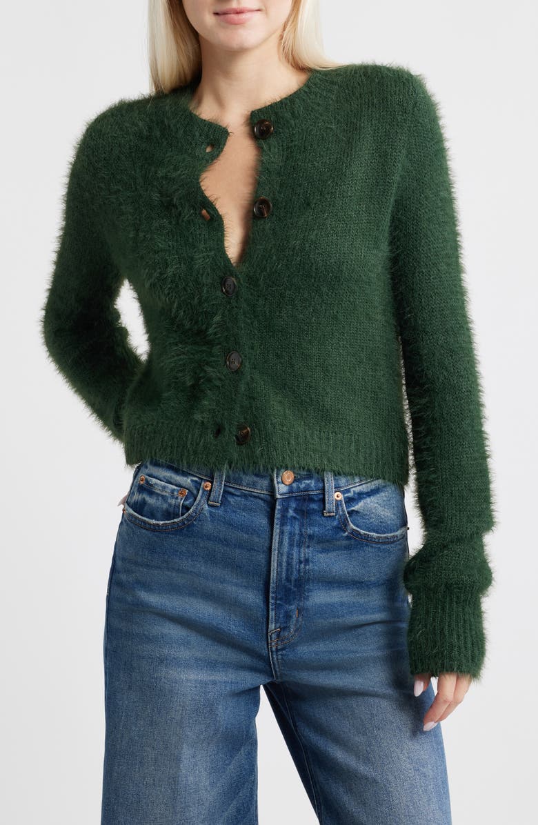 All in Favor Fuzzy Cardigan, Main, color, Hunter