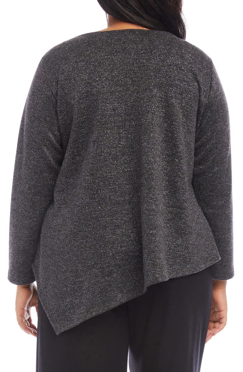 Karen Kane Metallic Sparkle Asymmetric Hem Top, Alternate, color,