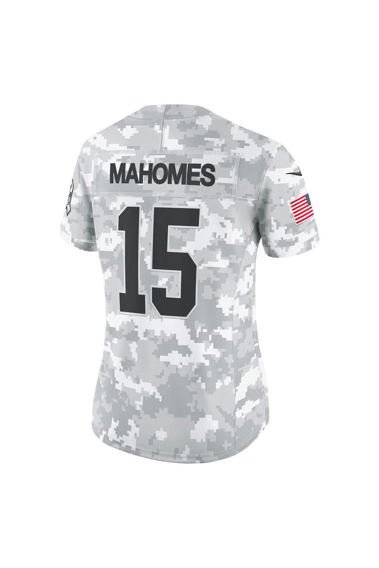 Women's Nike Patrick Mahomes Arctic Camo Kansas City Chiefs 2024 Salute to Service Limited Jersey, Alternate, color, Arctic Camo