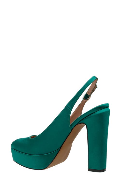 Linea Paolo Slingback Platform Pump In Emerald Green