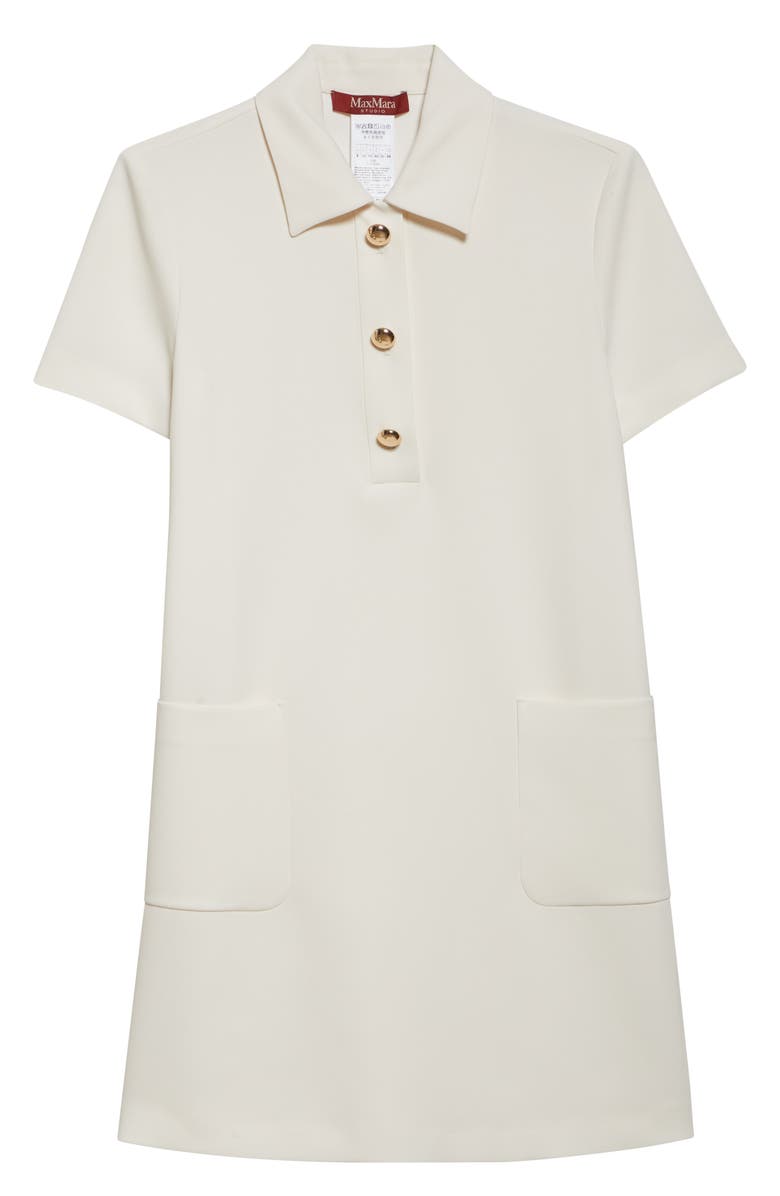 Max Mara Studio Austin Short Sleeve Polo Dress, Alternate, color, Ivory