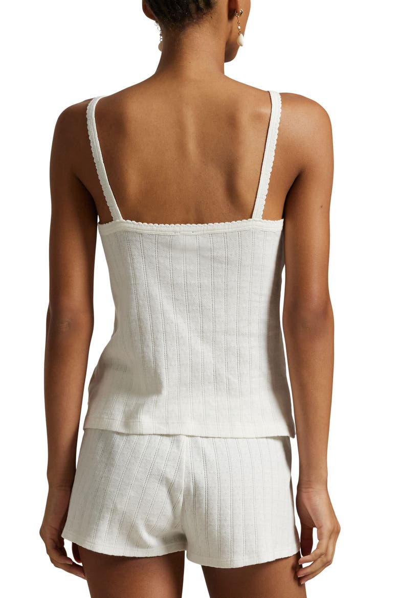 Pointelle Stripe Cotton Pajamas, Alternate, color, EGRET