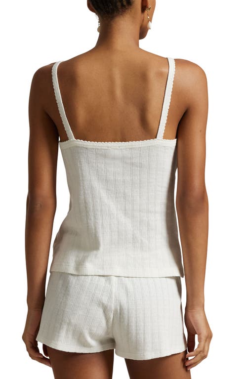 Polo Ralph Lauren Pointelle Cami Short Pajamas In Egret In Egret