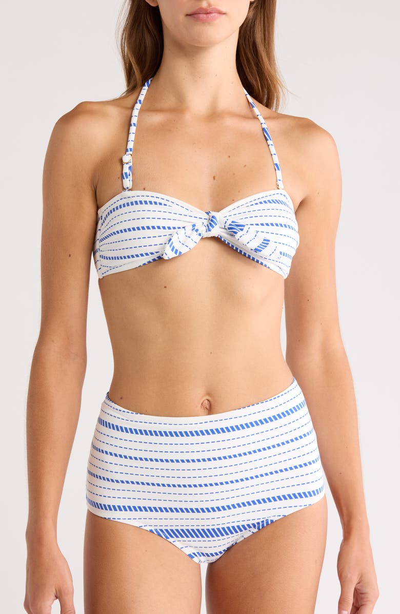 lemlem Ava Bandeau Bikini Top, Alternate, color, Tiki Azure