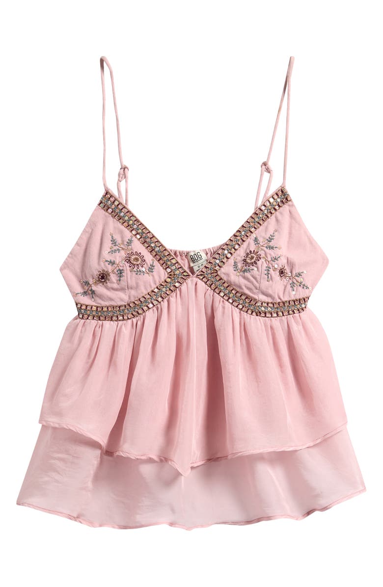 BDG Urban Outfitters Embroidered Detail Cami, Main, color, Pink