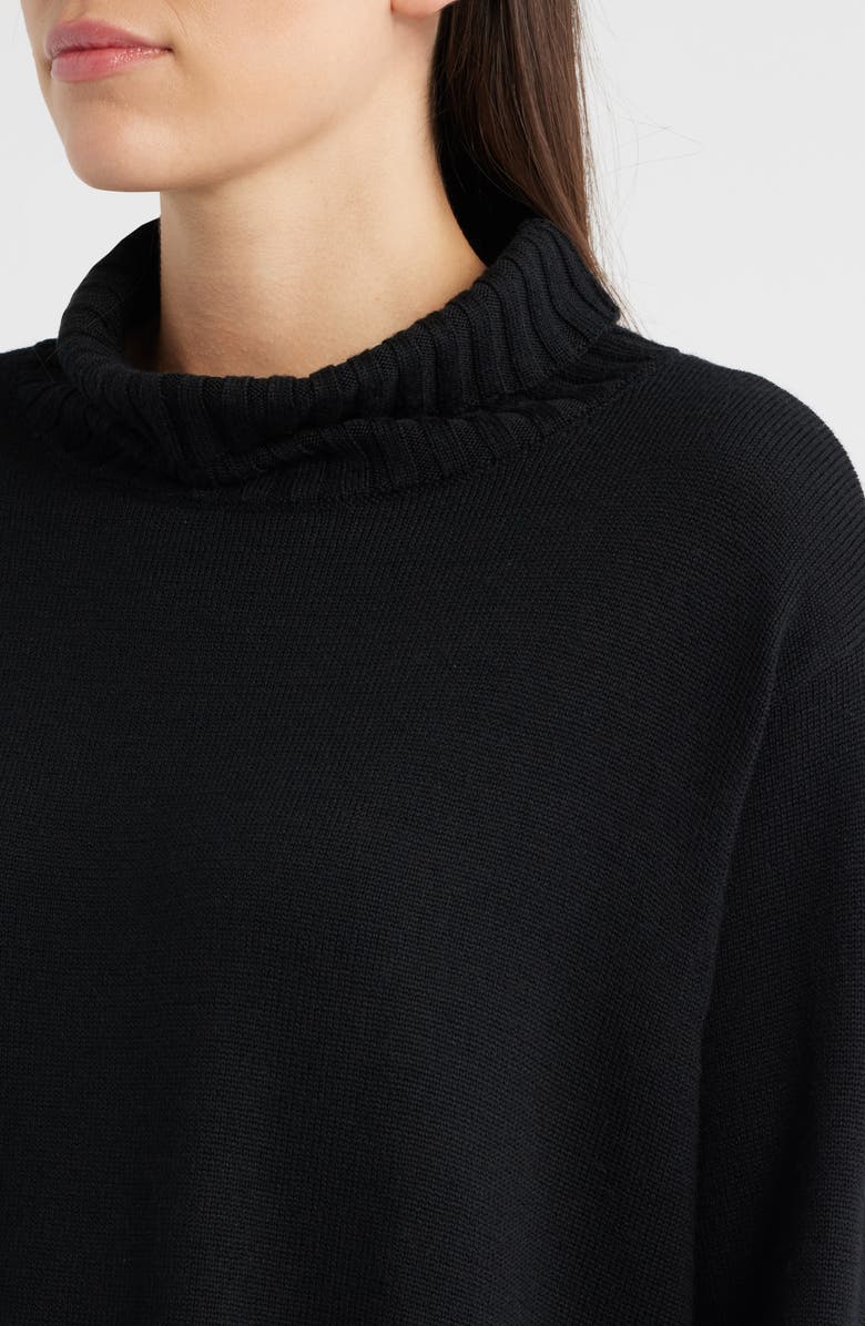 Eileen Fisher Turtleneck Merino Wool Sweater, Alternate, color, Black