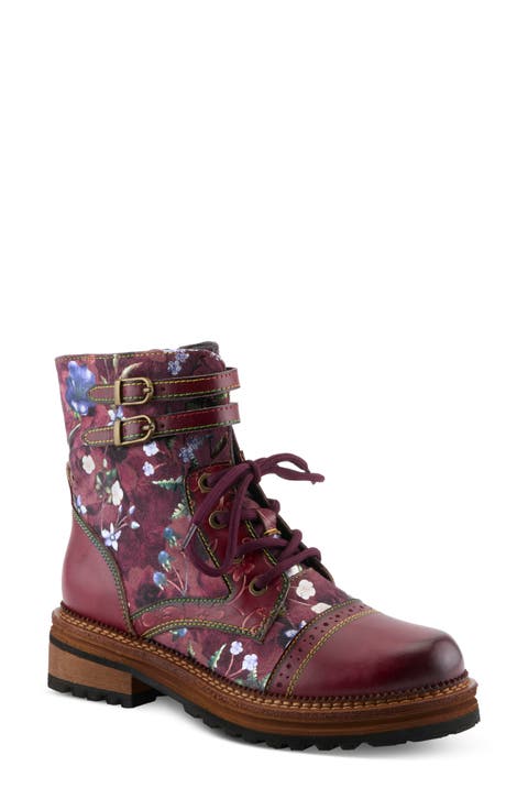 All The Way Floral Lace-Up Bootie
