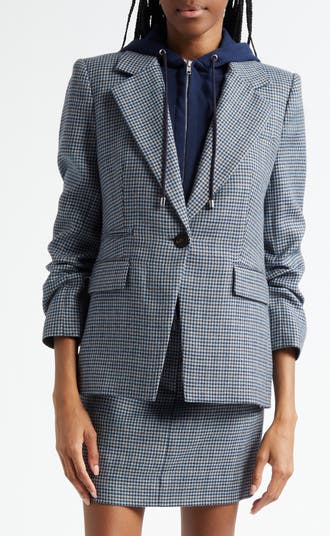 Battista Houndstooth Check Virgin Wool Dickey Jacket