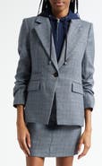 Veronica Beard Battista Houndstooth Check Virgin Wool Jacket with Hooded Dickey