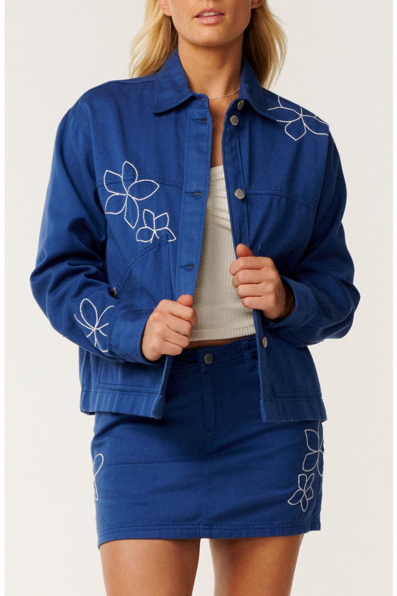 Paraiso Embroidered Twill Jacket, Main, color, BLUE