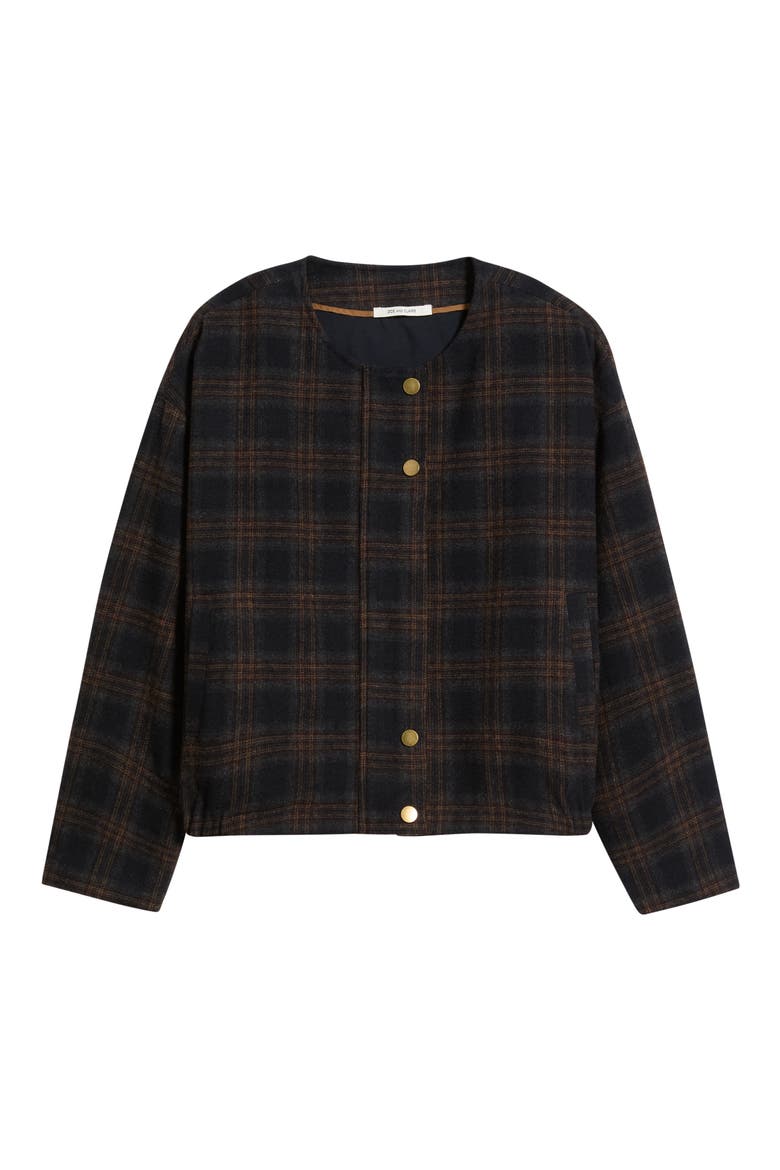 Plaid Zip Front Bomber Jacket, Alternate, color, NAVY PLAID