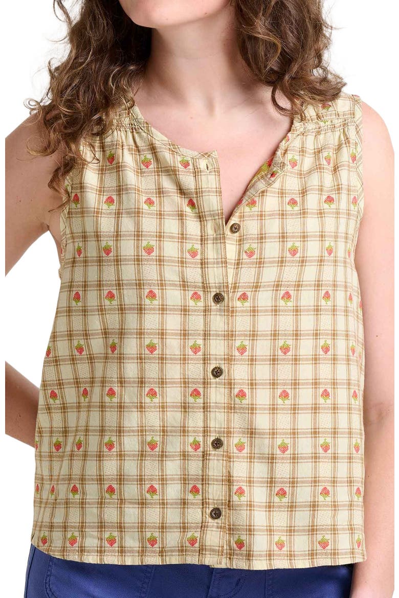 Manzana Button Front Tank, Alternate, color, Barley Strawberry