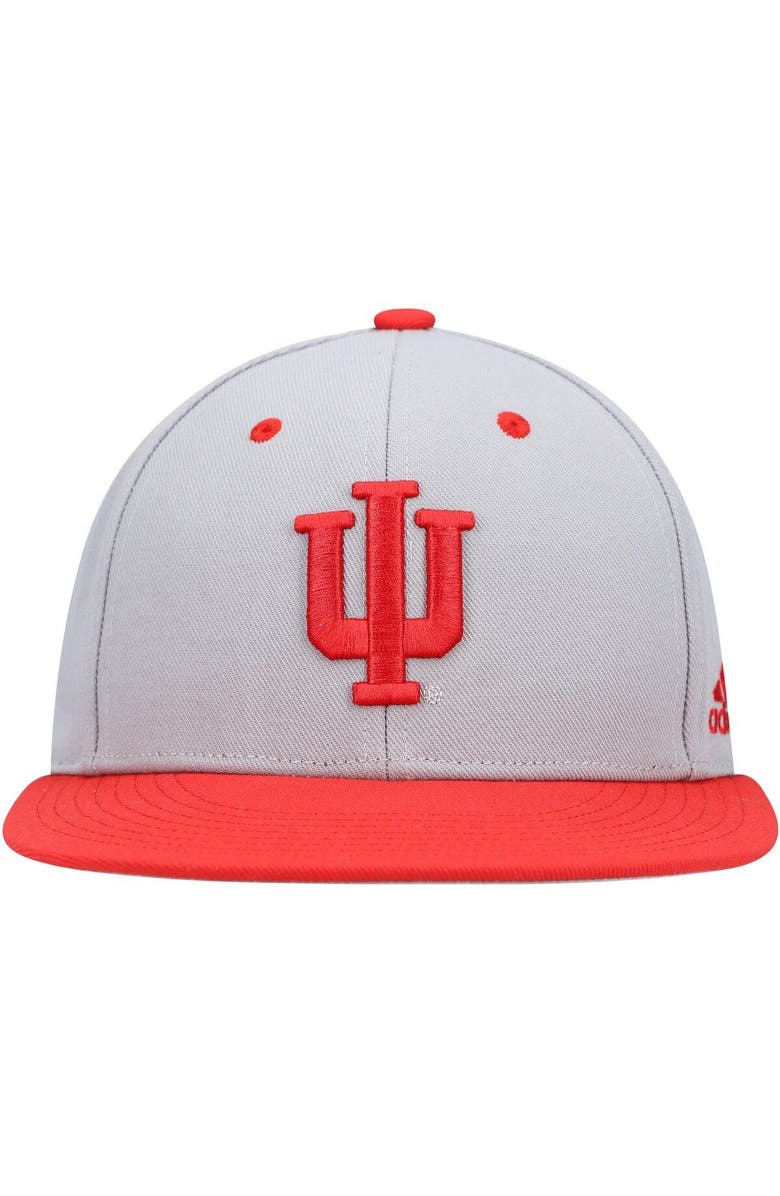 adidas Men's adidas Gray Indiana Hoosiers On-Field Baseball Fitted Hat, Alternate, color, Gray