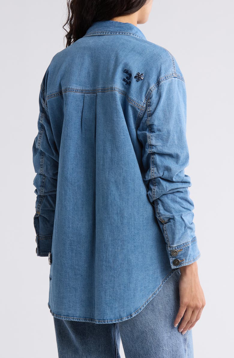 Cinq à Sept Embellished Denim Vara Jacket, Alternate, color, 