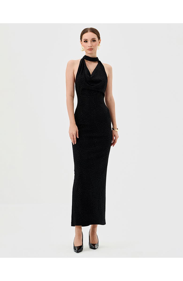 Bariano Tasie High Cowl Neck Midaxi, Alternate, color, Black