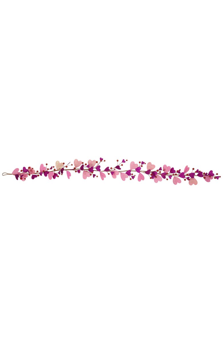 Northlight 6' Glittered Hearts and Berries Valentine's Day Garland, Alternate, color, Red