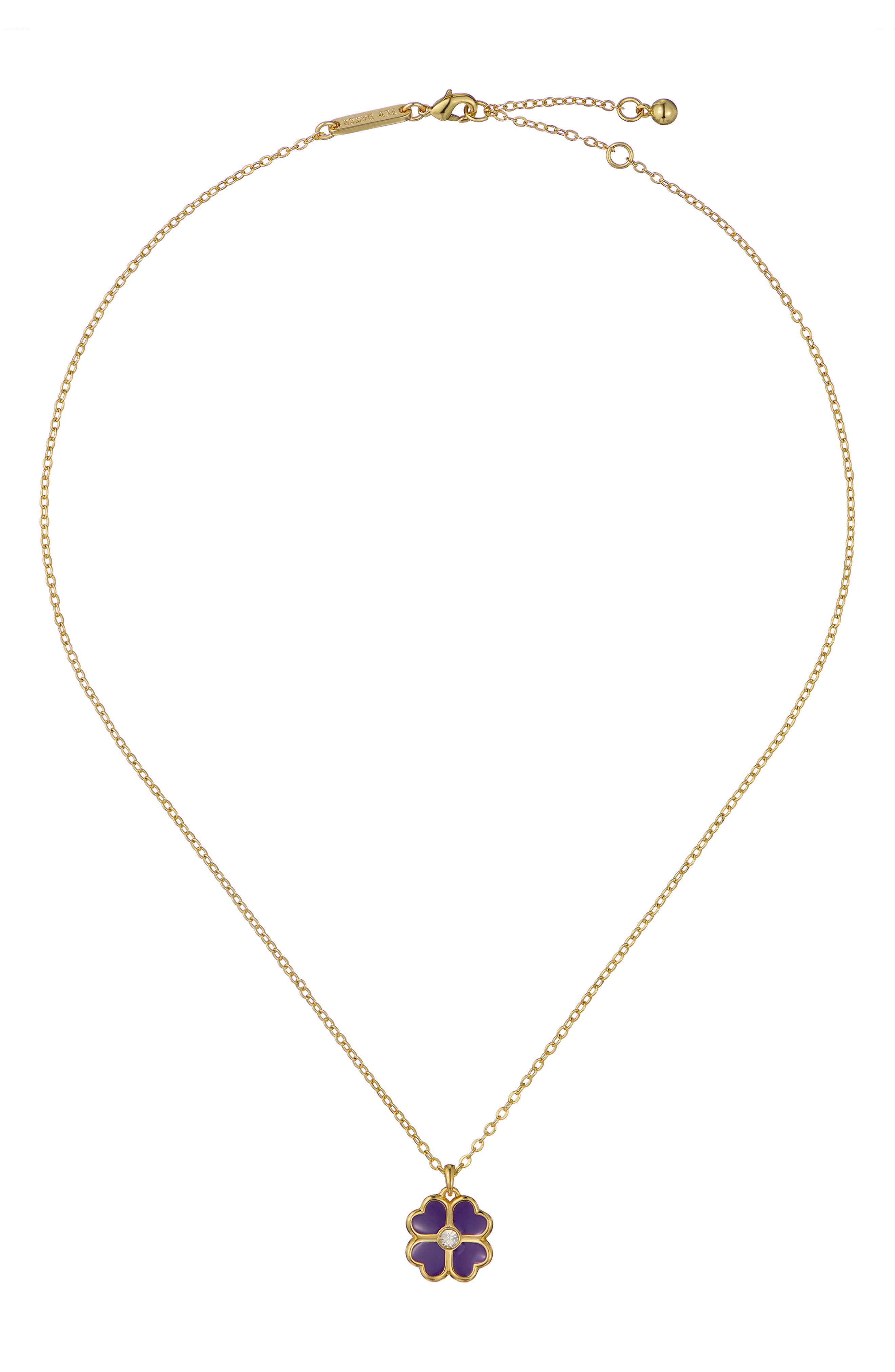 GOLD TONE PURPLE CLEAR CRYSTAL