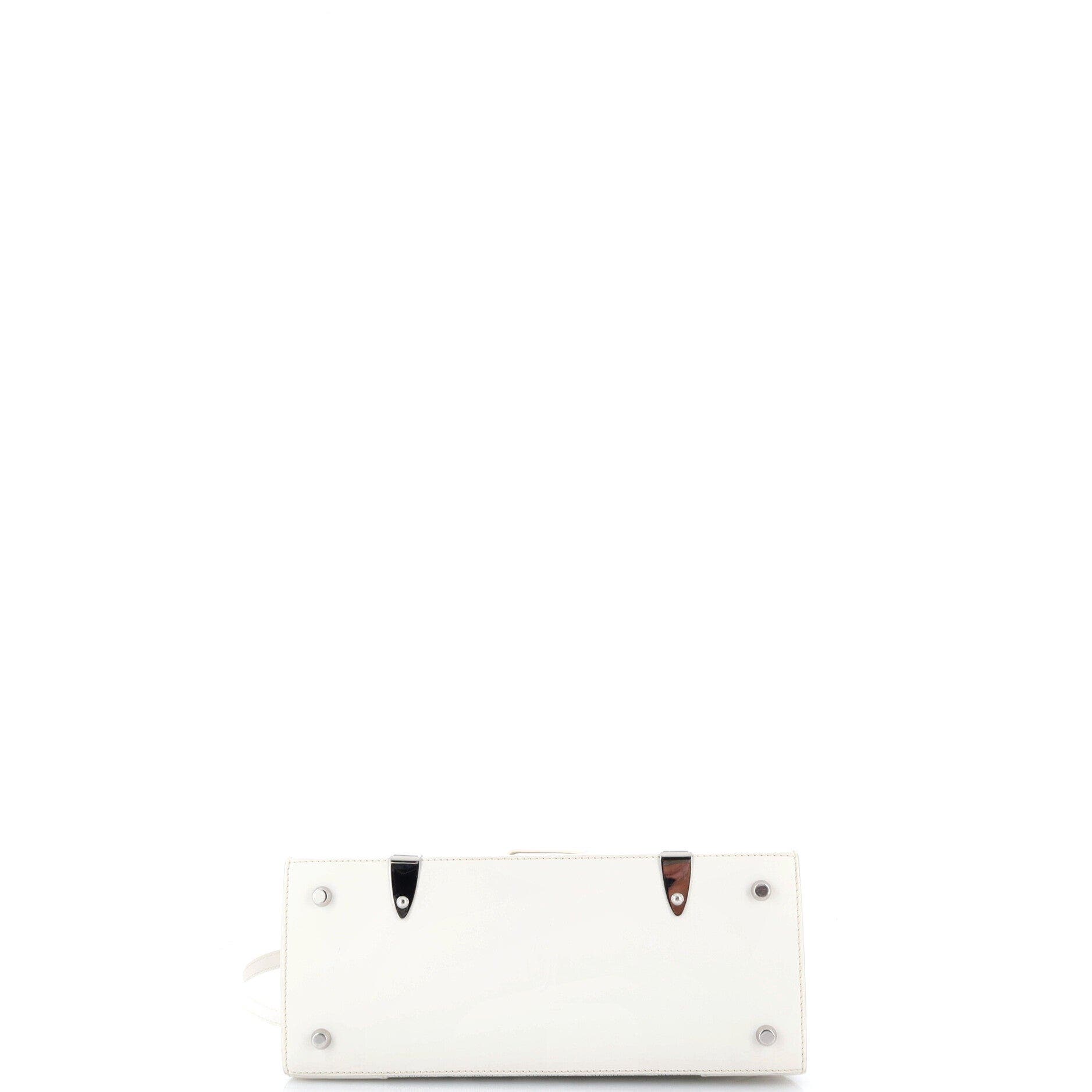 Saigon Top Handle Bag Coated Canvas with Leather PM, Alternate, color, White