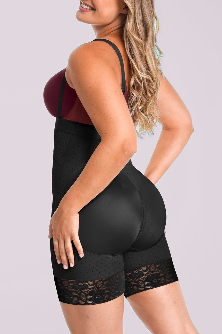 AirSlim High Waist Butt-Lifting Polka Dot Shorts, Alternate, color, Classic Black