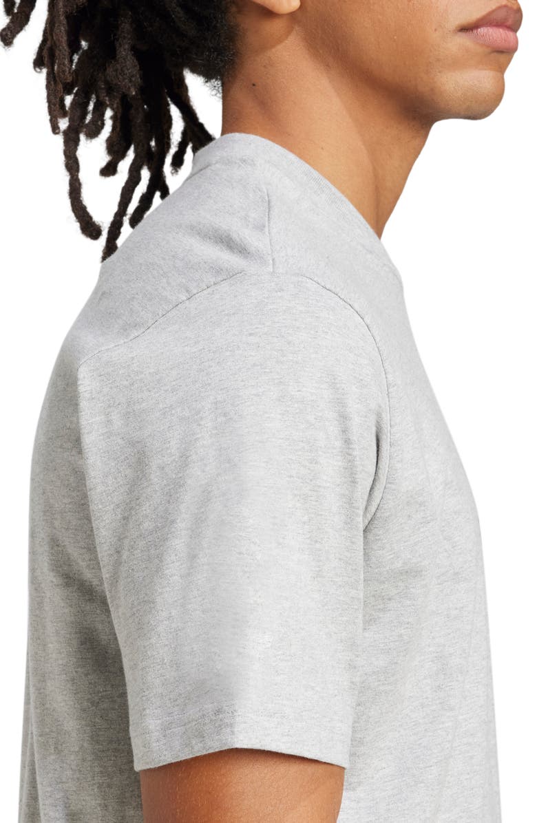 adidas Essentials Linear Jersey Graphic T-Shirt, Alternate, color, Medium Grey Heather/ Black