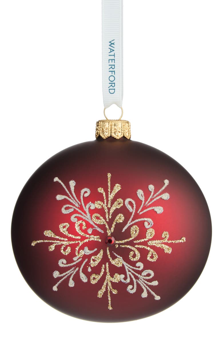 Waterford Holiday Heirlooms Ember Laurel Glass Ornament, Alternate, color,