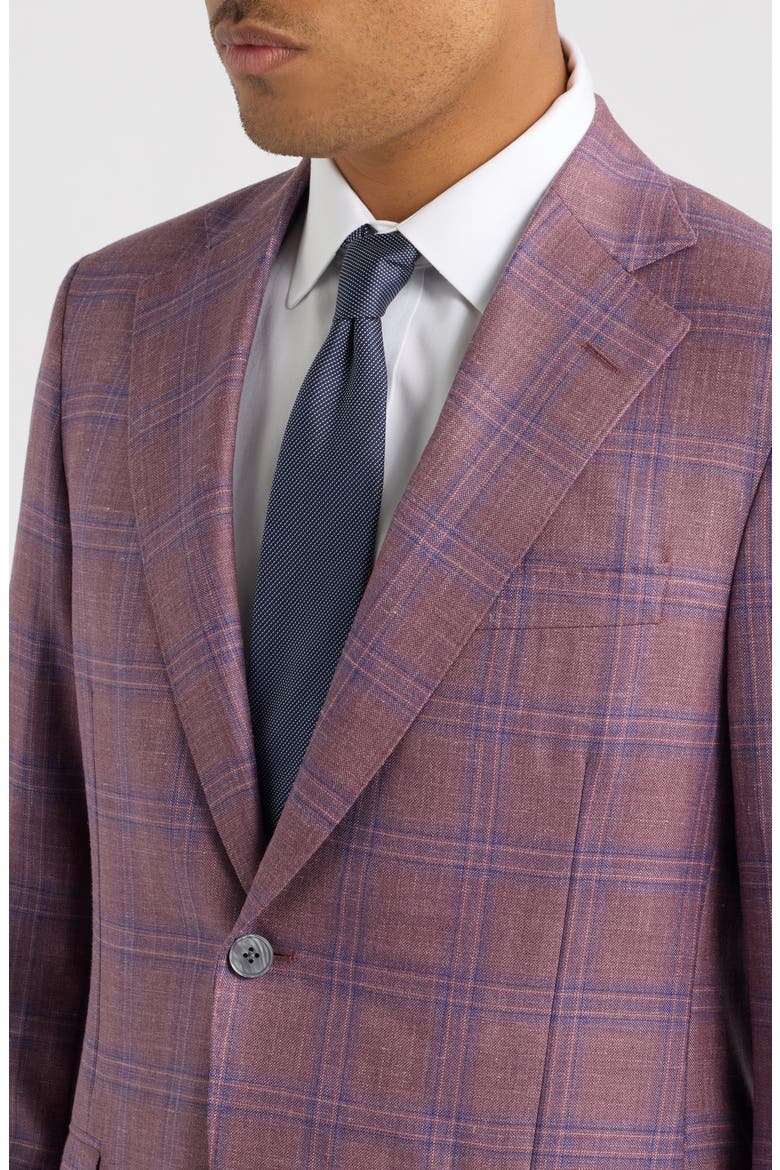 Purple Check Slub Wool Blend Sport Coat, Alternate, color, LILAC