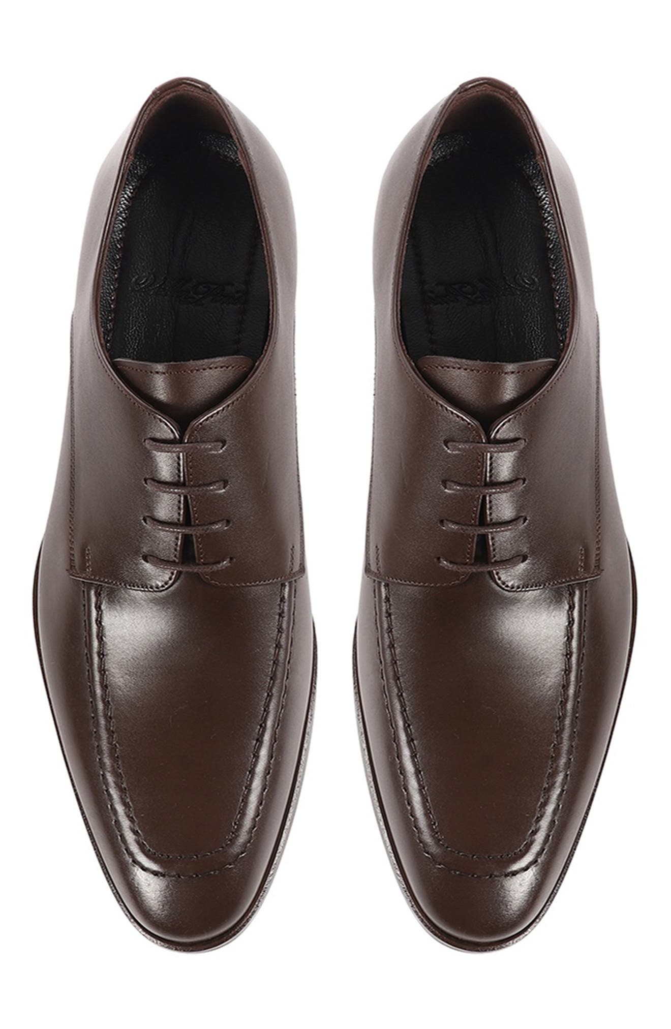 Warwick Apron Toe Derby, Alternate, color, DARK BROWN