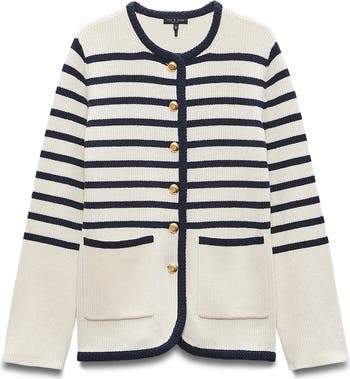 Nancy Stripe Wool Blend Cardigan