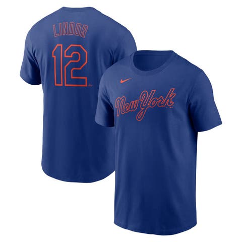 Men's Nike Francisco Lindor Royal New York Mets Fuse Name & Number T-Shirt