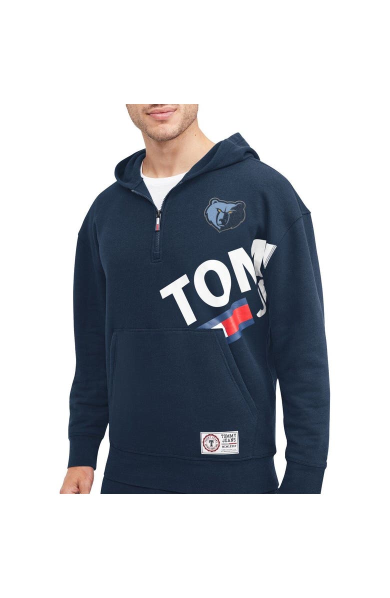 TOMMY JEANS Men's Tommy Jeans Navy Memphis Grizzlies Bernard Half-Zip Hoodie, Main, color, Navy