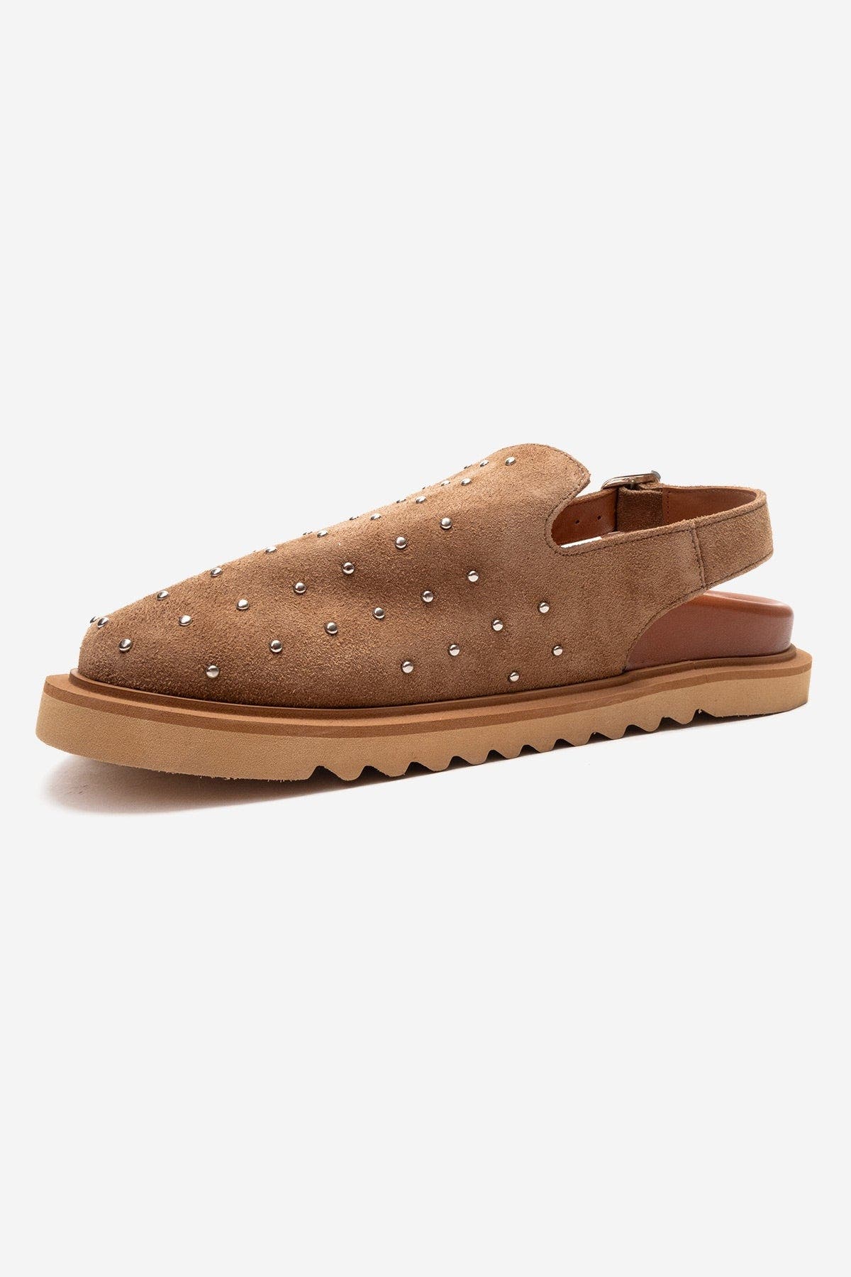 Our Leather Studded Clogs, Alternate, color, Cognac Suede