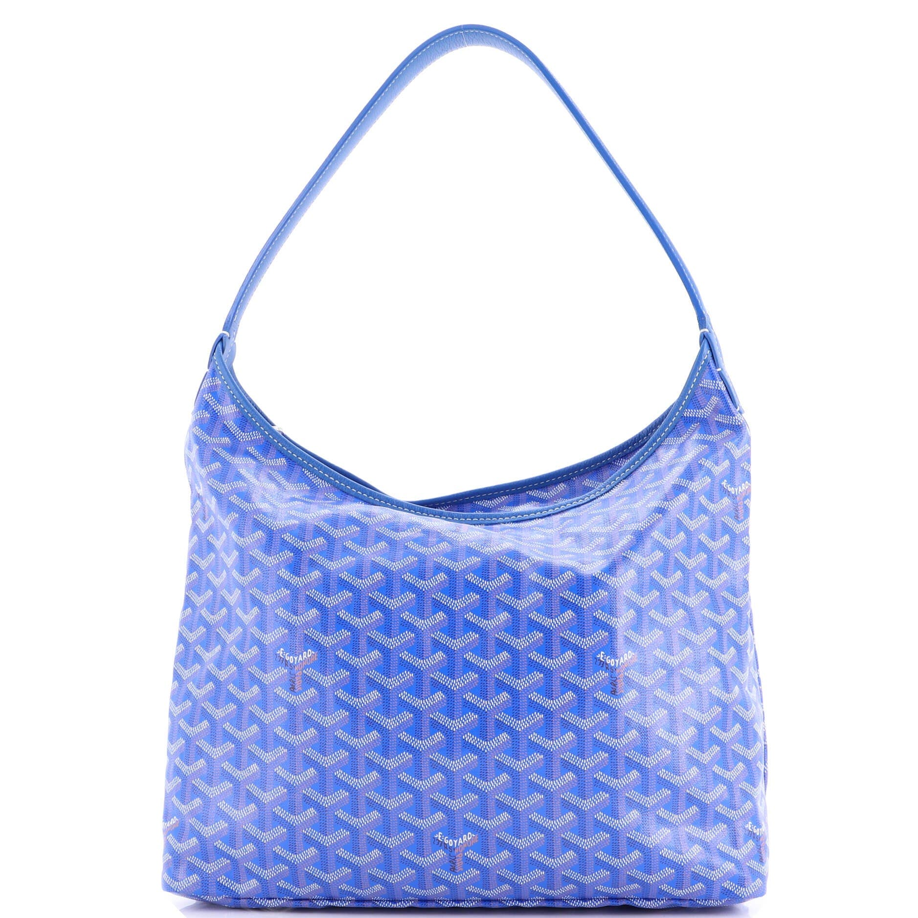 Pre-Owned Goyard Boheme Hobo Coated Canvas, Main, color, Blue
