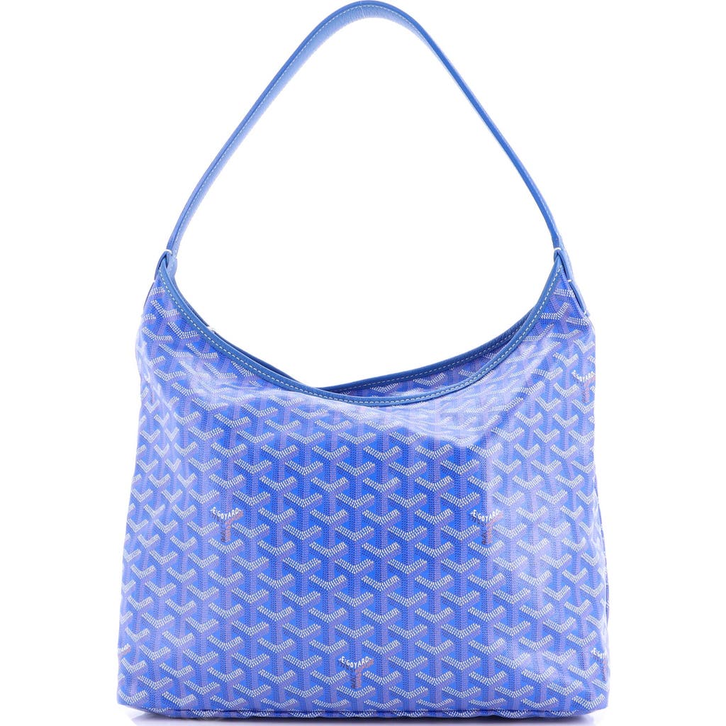 Pre-owned Goyard Goyard Boheme Hobo Coated Canvas In Blue