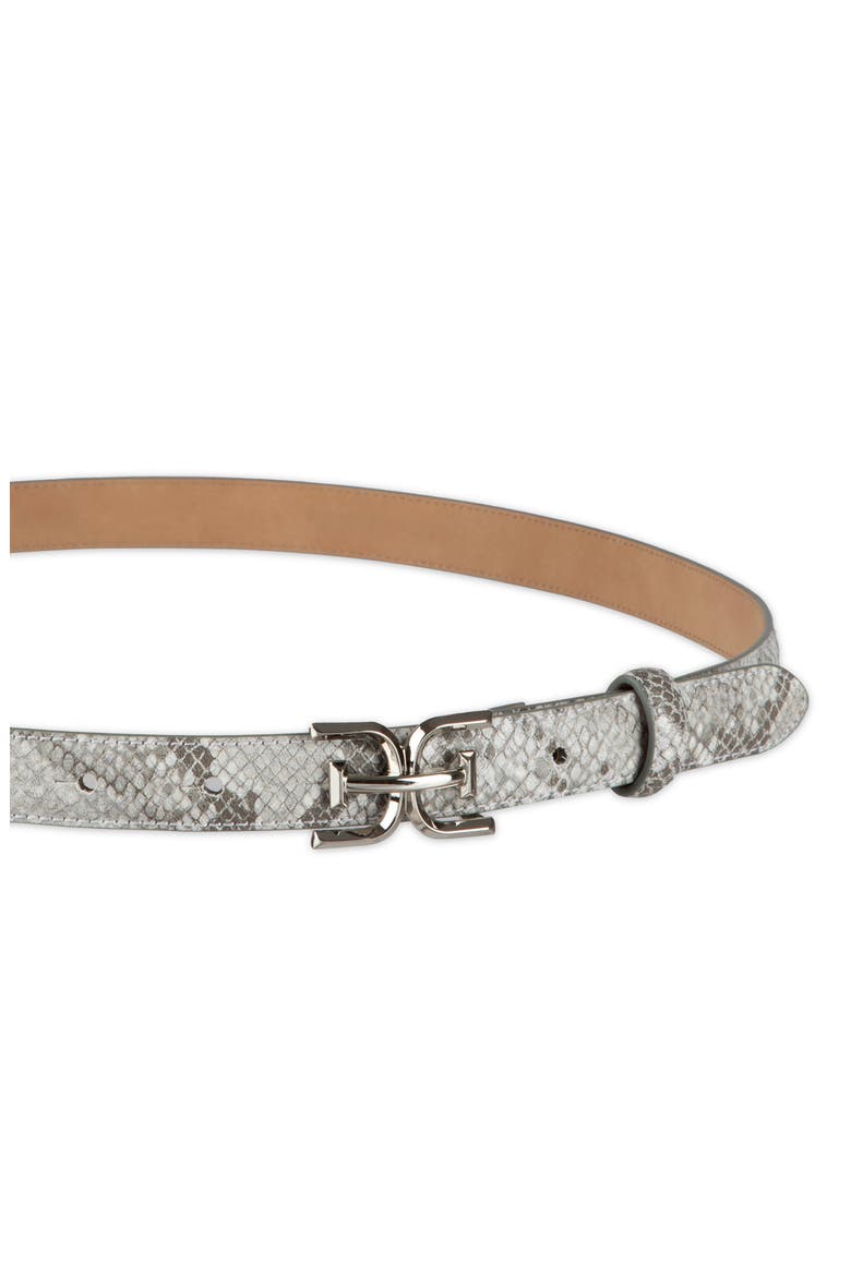 Feather Edge Patent Leather Belt, Alternate, color, GREY/ WHITE