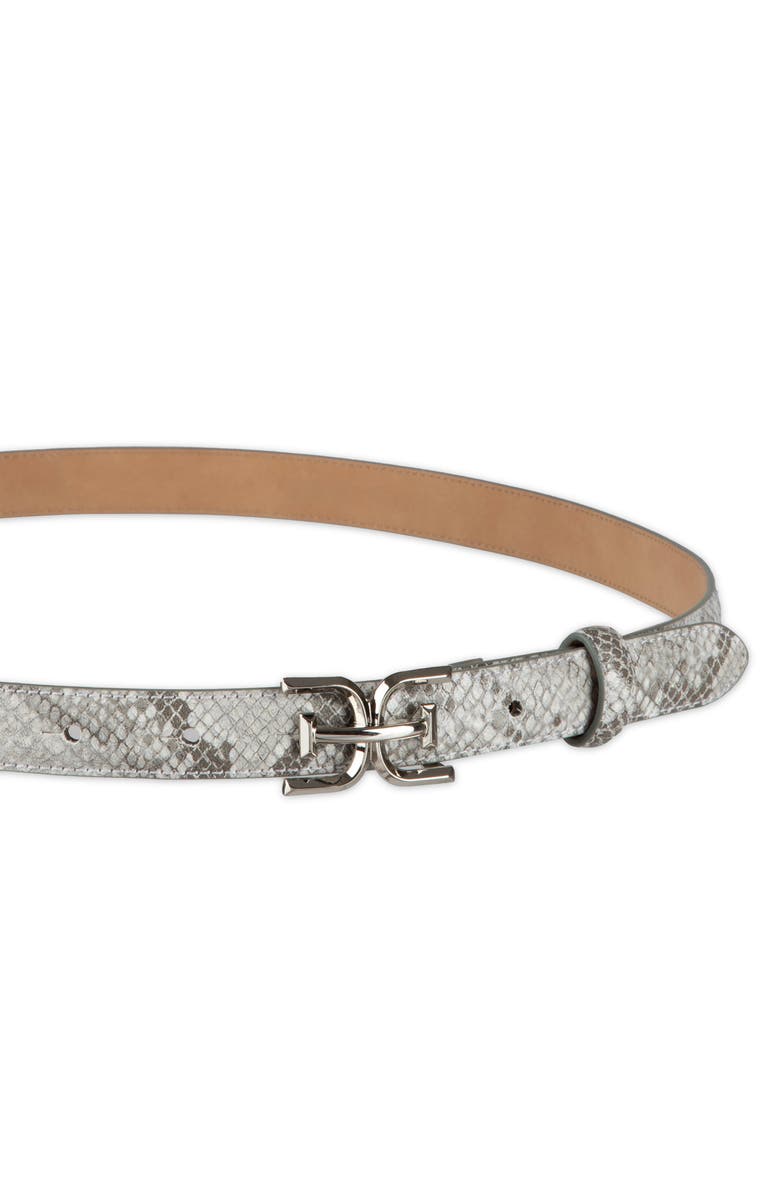 Sam Edelman Feather Edge Patent Leather Belt, Alternate, color, Grey/ White