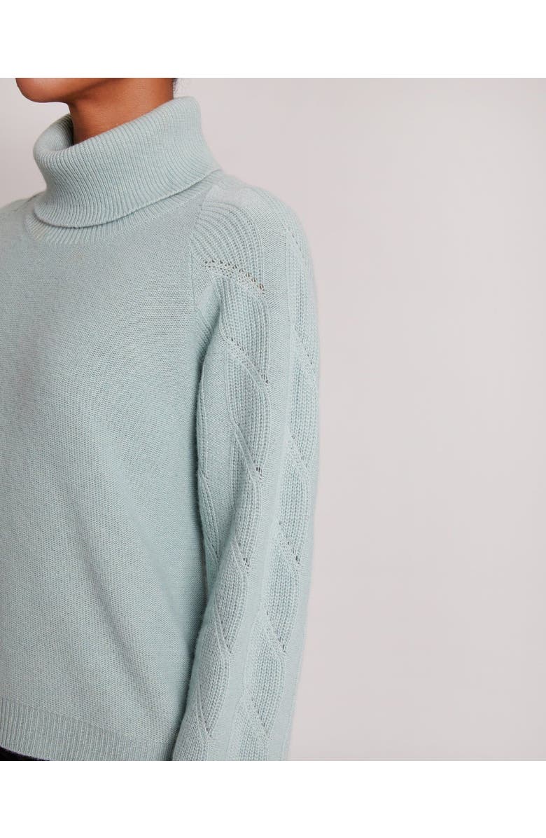 Santorelli Dana Cowl Neck Sweater with Bell Sleeves, Alternate, color, Sage