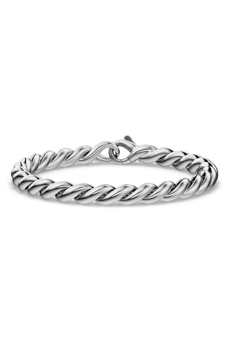 Sculpted Cable Chain Bracelet, Main, color, SILVER