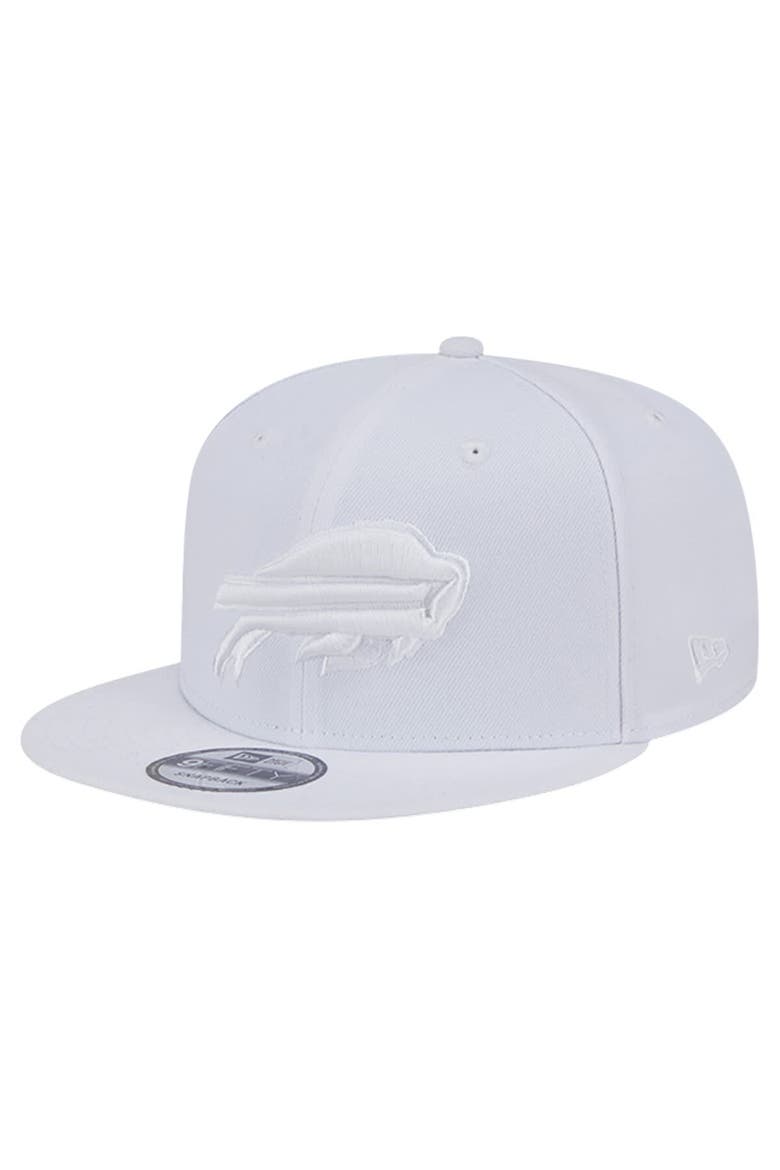 Men's New Era Buffalo Bills Main White on White 9FIFTY Snapback Hat, Main, color, White