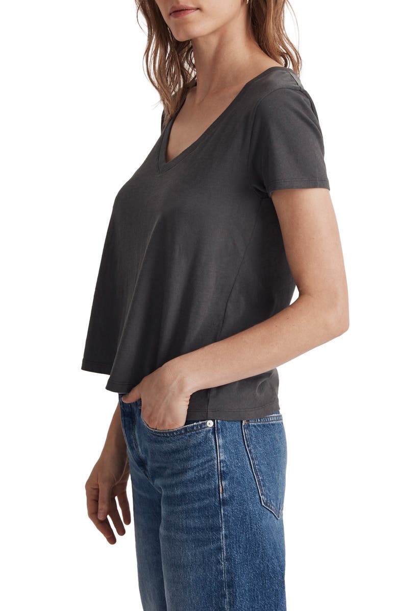 Madewell Softfade Cotton V-Neck Crop T-Shirt, Alternate, color, 