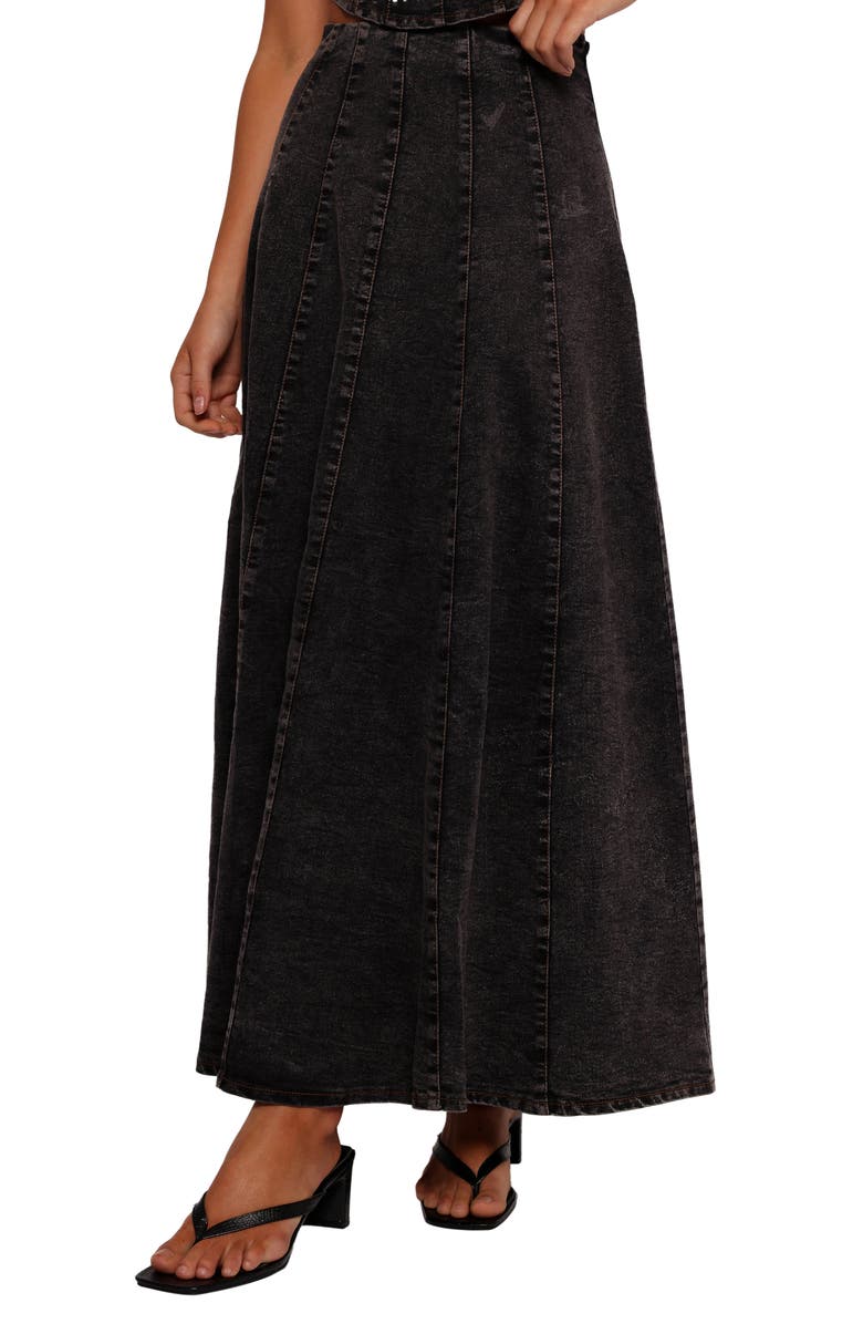 Petal & Pup Mara Denim Maxi Skirt, Main, color,