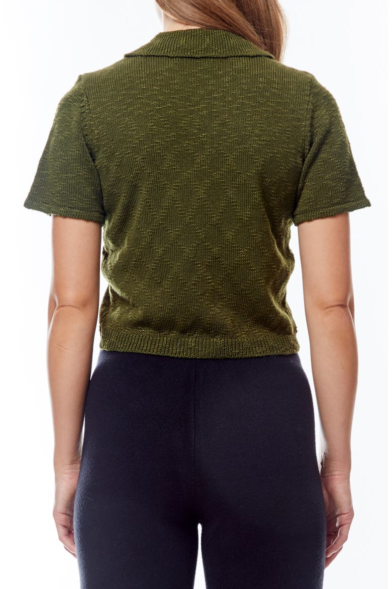 Arizona Short Sleeve Crop Cardigan, Alternate, color, RIFLE GREEN